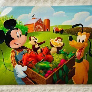 Disney Epcot Garden Grill Harvest Farm Mickey Mouse, Pluto, Chip and Dale Autogr